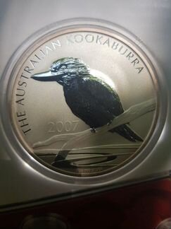 Австралия кукабарра 2 доллара 2007,Ag 2 oz,редкая