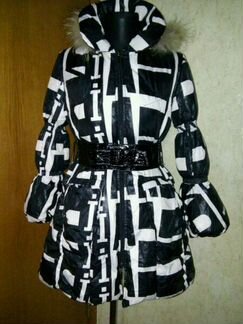 Пальто пуховик с капюшоном. XS-S