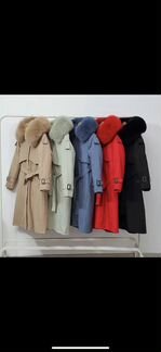 Парка с мехом тренч 3 в1 новая