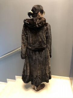 Шуба норковая с капюшоном 42-44