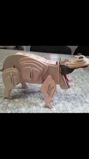 Деревянная игрушка-бегемот. Поделка