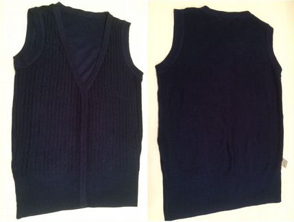 Кардиган без рукавов / жилетка, трикотаж, XS