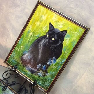 Картина «Чёрный кот». Живопись