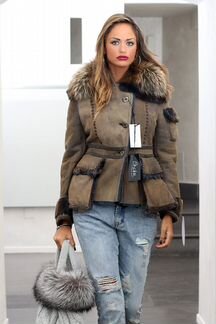 Дублёнка Haute Couture rossi Италия с лисой новая