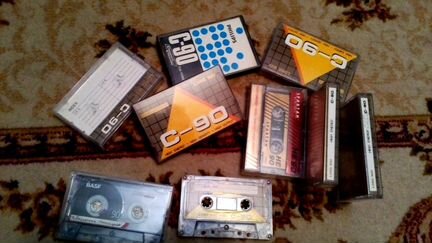 Аудиокассеты С-90 и С-60, с записью и без