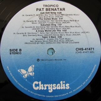 Pat Benatar - Tropico (1984, Canada, Vinyl)