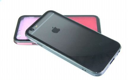 Чехол-накладка для iPhone 66S (4.7) gradient TPU+Glass черный