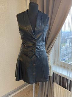 Юбка и жилет из натуральной кожи