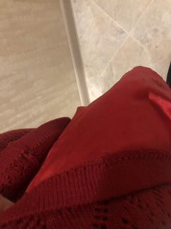 Платье красное вязаное