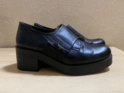 Кожаные ботинки на платформе 37