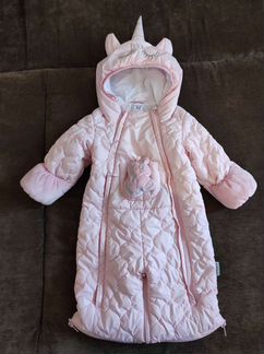 Комбинезон-конверт розовый хлопковый весна-осень