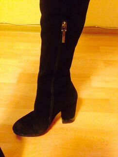 Сапоги женские замшевые