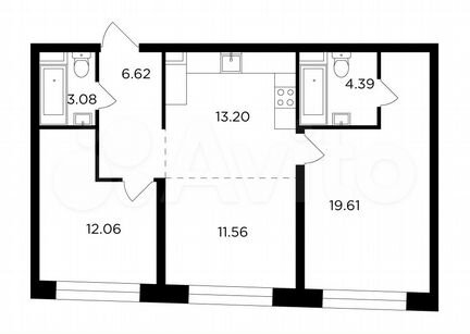 3-к квартира, 70.5 м², 3/16 эт.