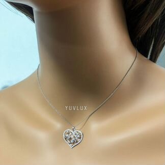 Золотая подвеска сердце 0.82 ct