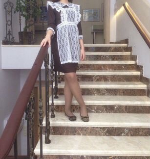 Платье с кружевным фартуком, школьное