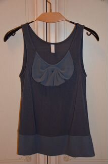 Серая трикотажная блуза Vero Moda Бант шифон