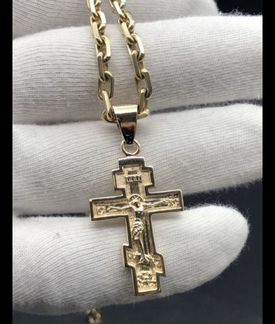 Золотая цепь с крестом