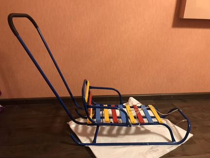 Санки детские с ручкой