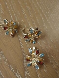Серьги, кольцо