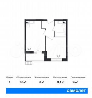 1-к квартира, 32 м², 12/12 эт.