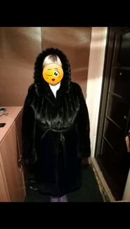 Шуба мутон+норка