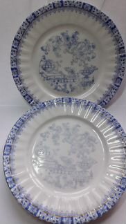 China blau rosslau, 2 фарфоровые тарелки