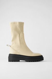 Сапоги zara 39 кожа ankle boots