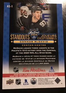 Хоккейные карточки NHL Tim Hortons 2020-2021