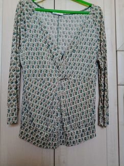 Шелковая блузка респект с глубоким вырезом