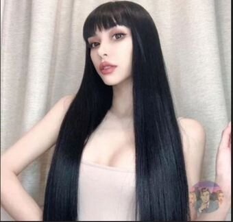 Парик длинный черный Helena 71 см