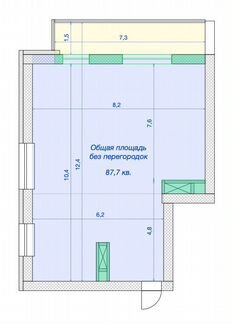 Своб. планировка, 83 м², 15/30 эт.