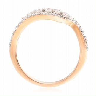 Кольцо с бриллиантами из красного золота