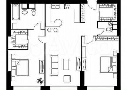2-к квартира, 108.6 м², 35/37 эт.