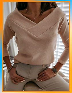 Пуловер с вырезом (Ангора)