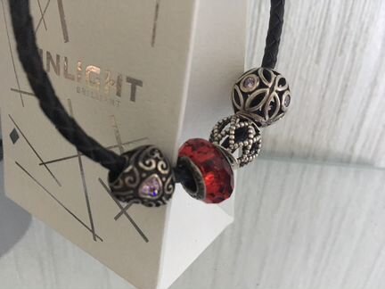 Шармы новые серебро Sunlight +браслет