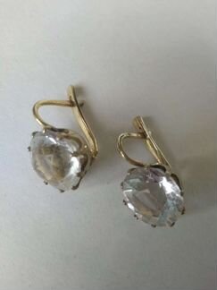 Серьги серебро 875 Горный хрусталь