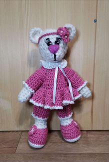 Мишка вязаная игрушка