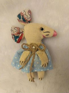 Мышка брошь ручная работа