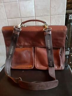 Портфель кожаный Bridge Италия с ремнём