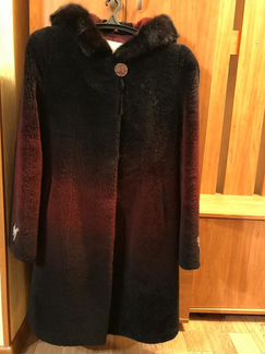 Шуба с натуральной норкой, размер L