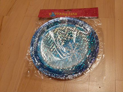 Набор бумажных тарелок Снежинка 6 шт