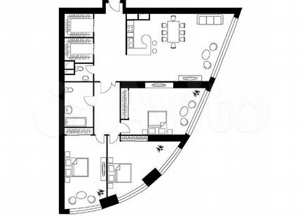 3-к квартира, 165.6 м², 36/56 эт.