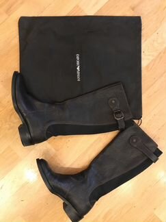 Сапоги кожаные Emporio Armani