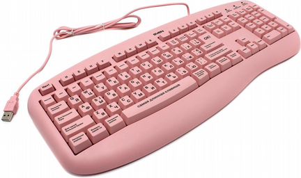 Клавиатура sven blonde розовая, USB, проводная