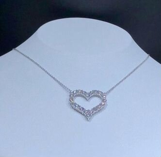 Золотое колье сердце Tiffany с брил. 1.4 ct